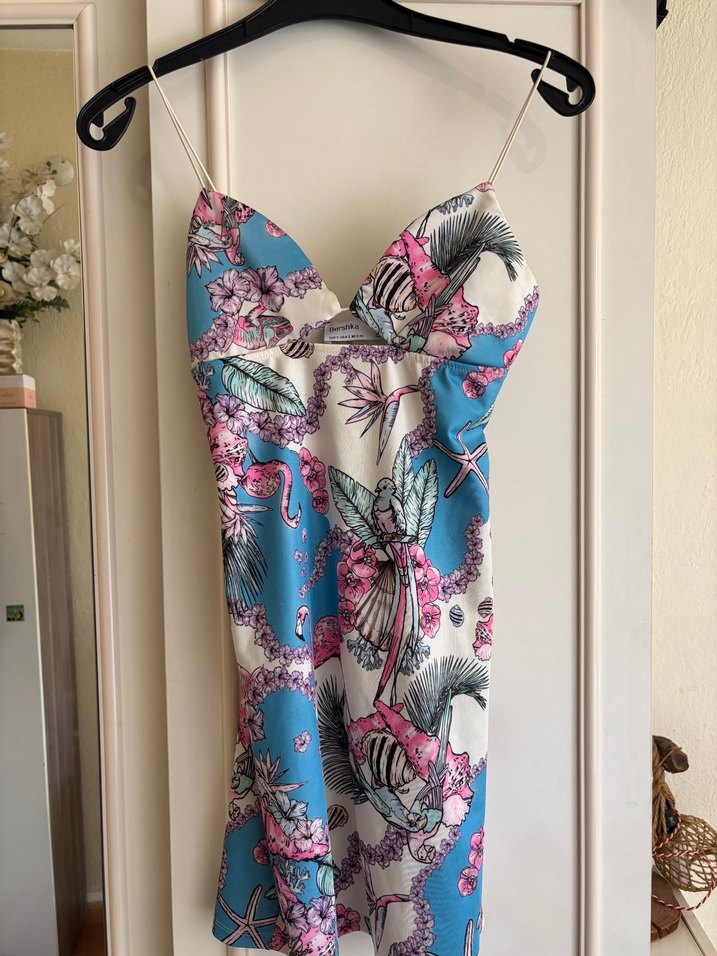 Bohem Çok Renkli Mini Drapeli Elbise - Görsel 2