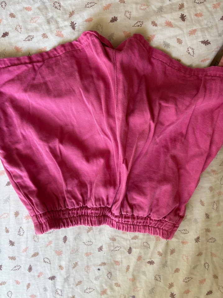 Pembe Keten Mini Şort - Görsel 4