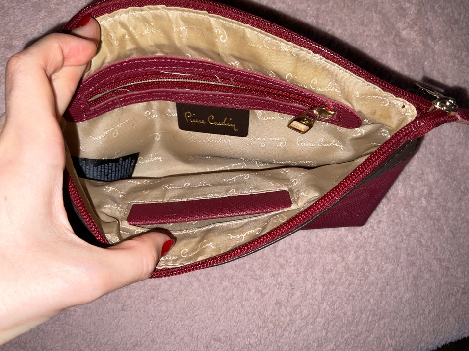 Bordo Pierre Cardin El Çantası — görsel 3/5