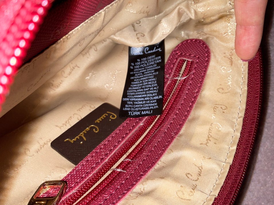 Bordo Pierre Cardin El Çantası — görsel 4/5