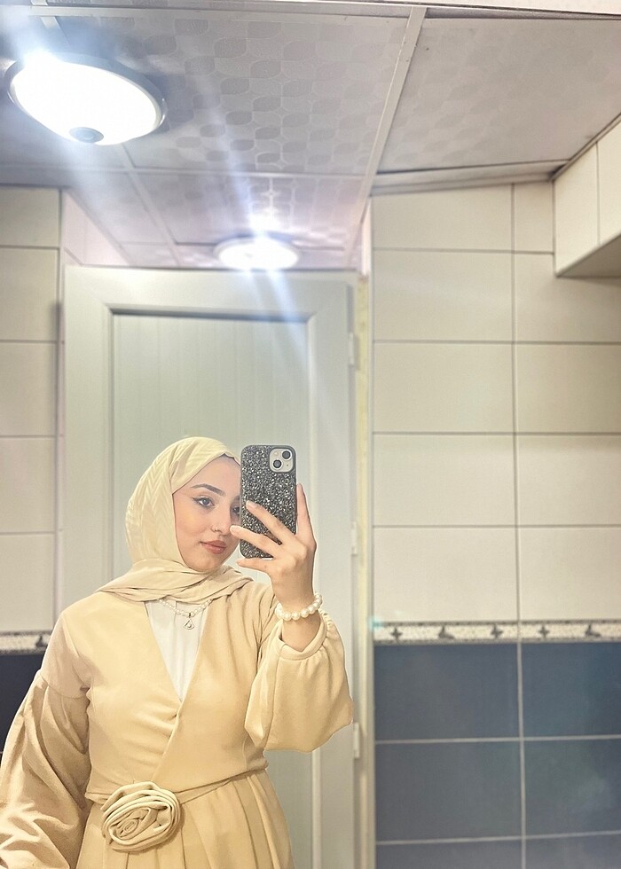 Kemeri güllü elbise - Görsel 3