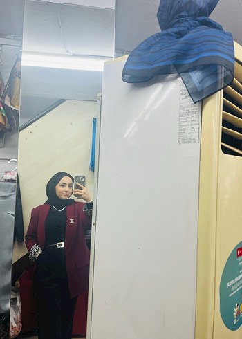 Bordo Kadın kolu leoparlı blazaer  Ceket - Görsel 4