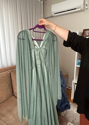 Uzun Kollu  Abiye Elbise - Görsel 2