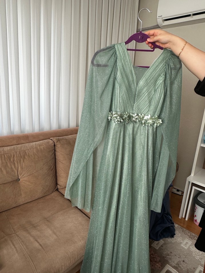 Uzun Kollu  Abiye Elbise - Görsel 3