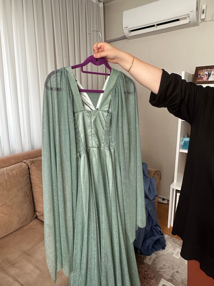 Uzun Kollu  Abiye Elbise - Görsel 2