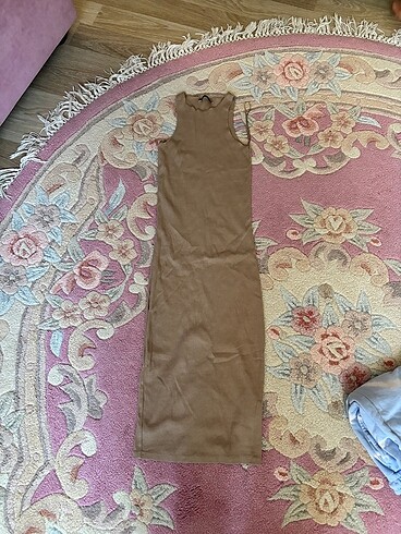 Halter yaka midi boy elbise