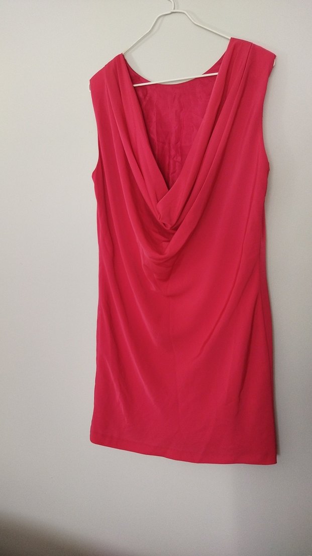 Zara Pembe V Yaka Şifon Mini Elbise - Görsel 2