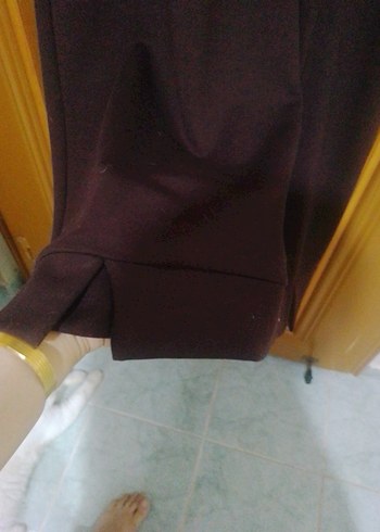 40 Beden Zincir Detaylı Kahverengi Kadın sweat elbise