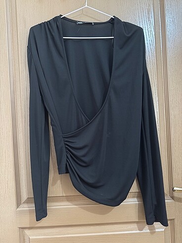 zara draped crossover top - Görsel 2