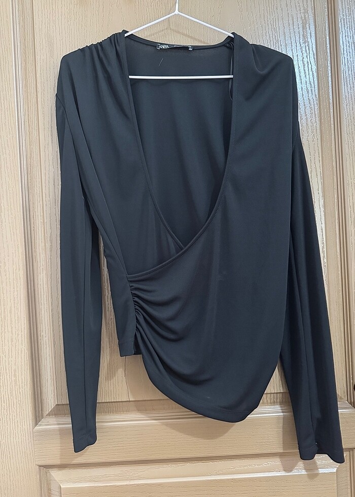 zara draped crossover top - Görsel 2