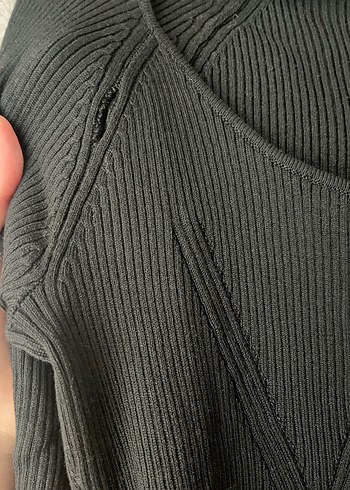 H&M siyah Kadın İnce Triko Uzun Kollu Kazak - Görsel 2