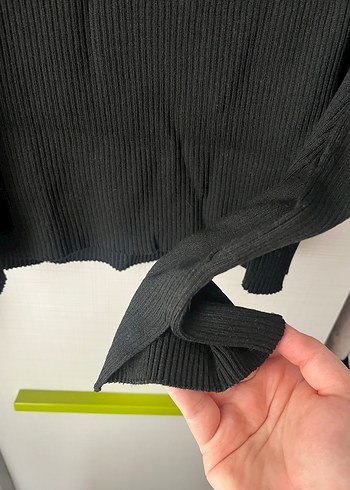 H&M siyah Kadın İnce Triko Uzun Kollu Kazak - Görsel 4