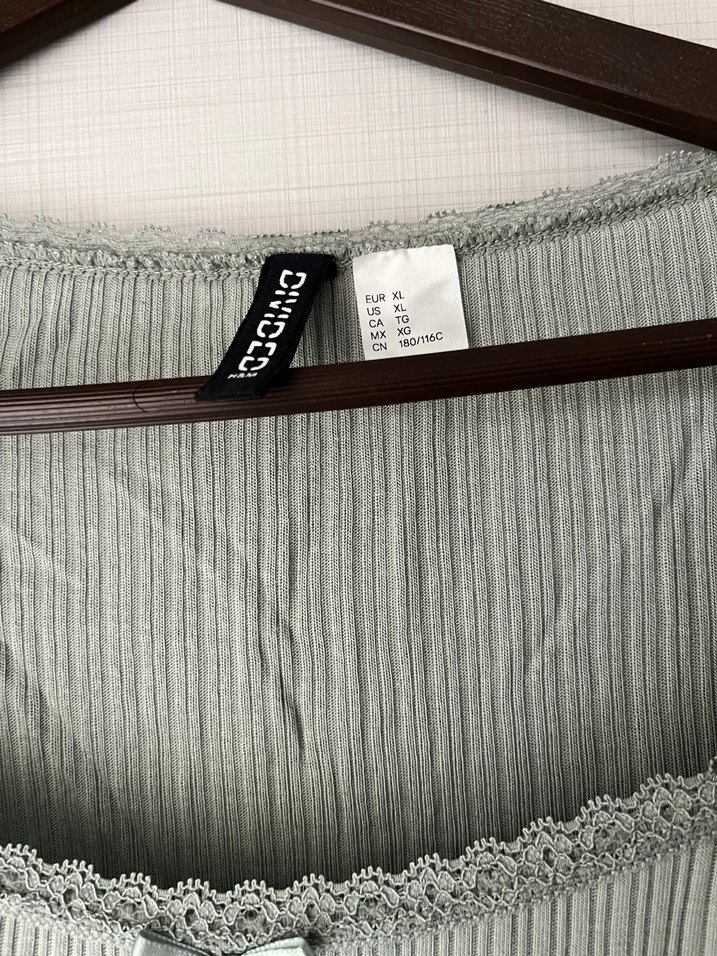 H&M açık yeşil-gri Uzun Kollu  Kadın Bluz - Görsel 3