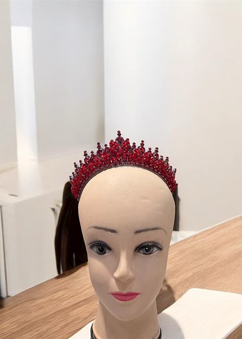 Bordo Boncuklu Taç Saç Aksesuarı
