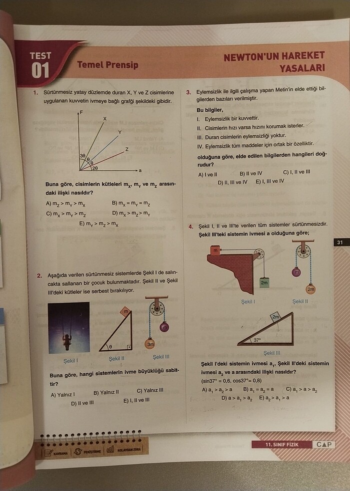 Çap 11. Sınıf Fizik soru bankası anadolu lisesi - Görsel 2