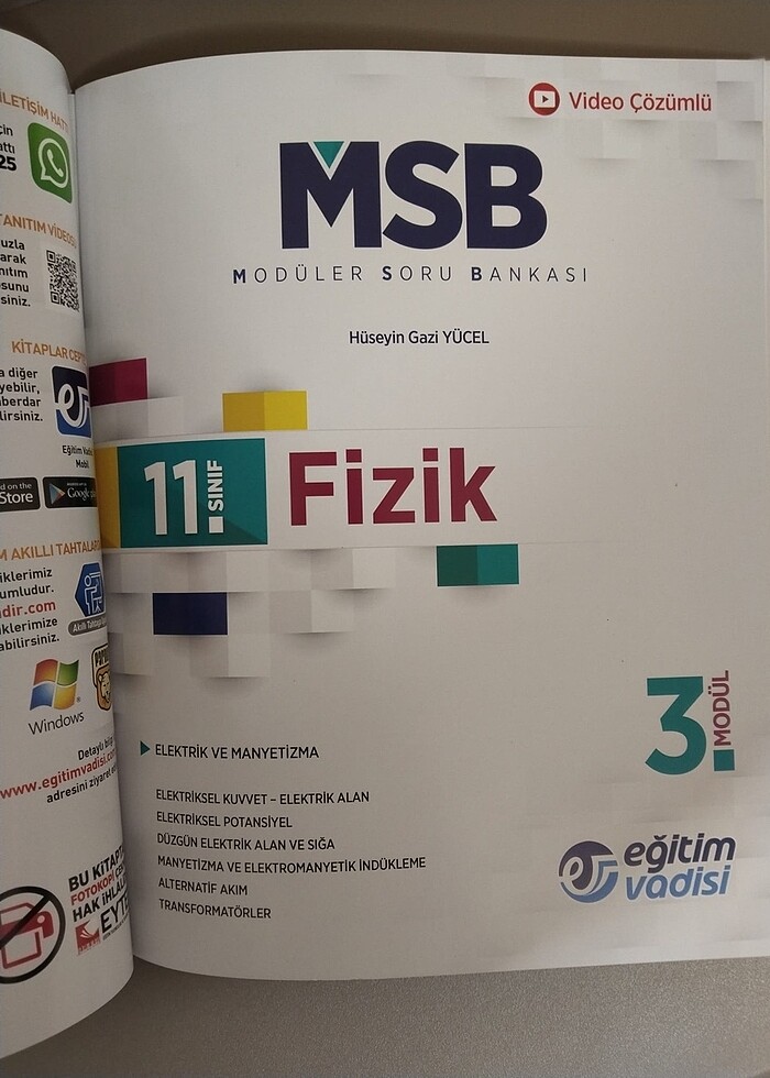 Eğitim vadisi 11. Sınıf Fizik modüler soru bankası - Görsel 4