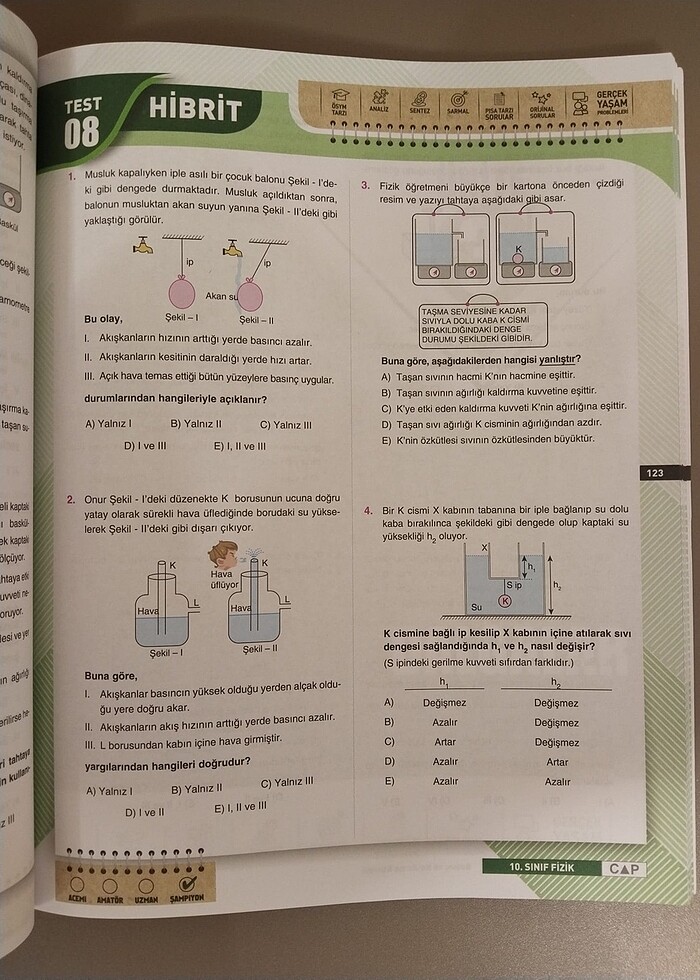 Çap 10. sınıf anadolu lisesi Fizik soru bankası - Görsel 4