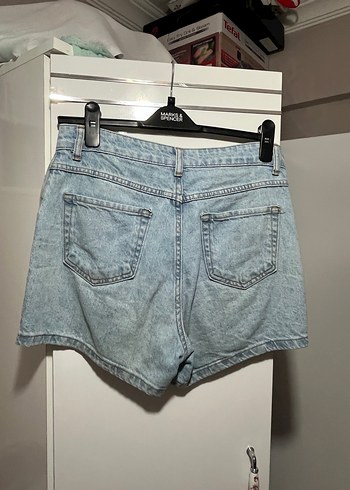 Kadın Mavi Kot Mini Şort Etek - Görsel 2