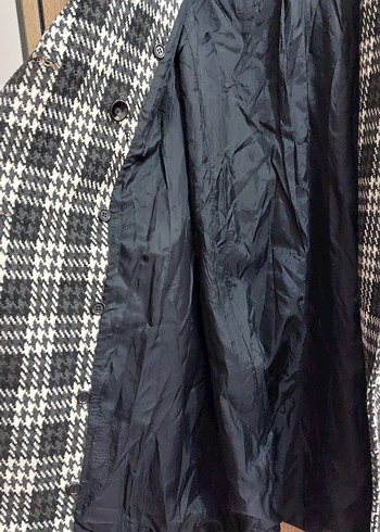 Ekose Desenli Kadın Midi Kaban - Görsel 3