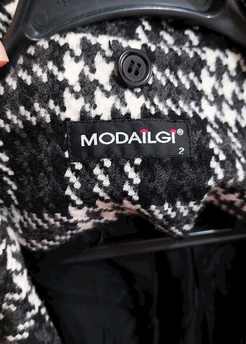 Ekose Desenli Kadın Midi Kaban - Görsel 4