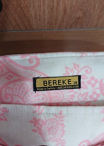 Pembe nakışlı beyaz Uzun Kadın Etek - Görsel 3