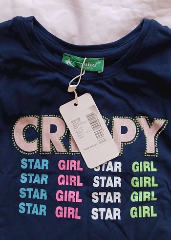 Renkli Baskılı Kız Çocuk Kısa Kollu Tişört - Görsel 3