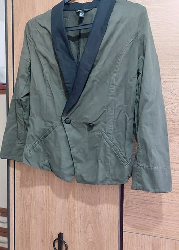 Düğmeli Kadın Haki Ceket - Görsel 2