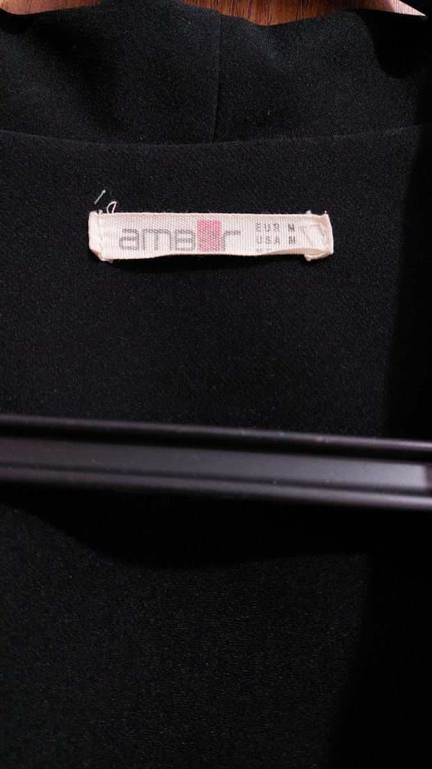 Siyah Drapeli Mini Kadın Blazer - Görsel 3