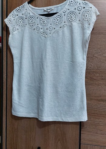 Kadın Beyaz Pamuklu Örgü Kolsuz Atlet - Görsel 3