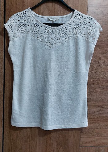 Kadın Beyaz Pamuklu Örgü Kolsuz Atlet - Görsel 4