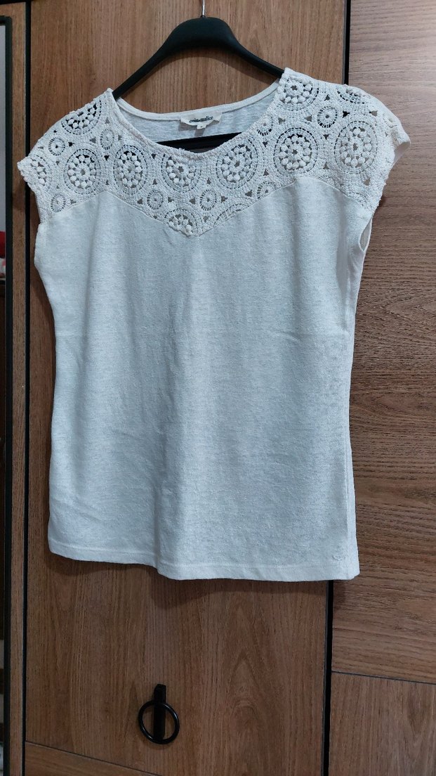 Kadın Beyaz Pamuklu Örgü Kolsuz Atlet - Görsel 3