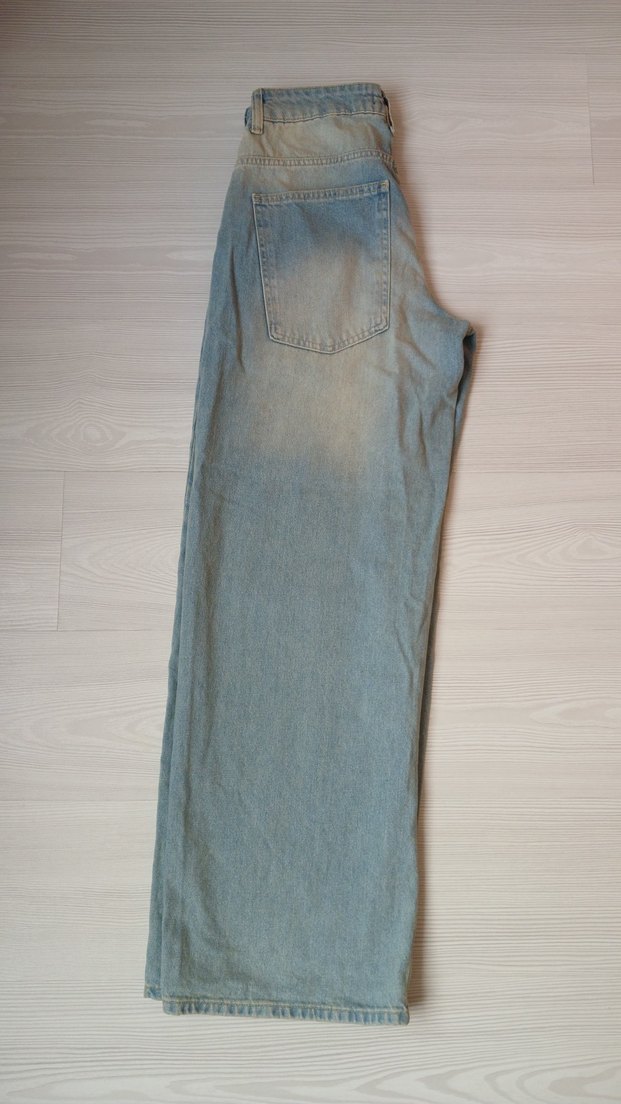 Kadın Mavi Rahat Kesim uzun boy Pantolon - Görsel 4