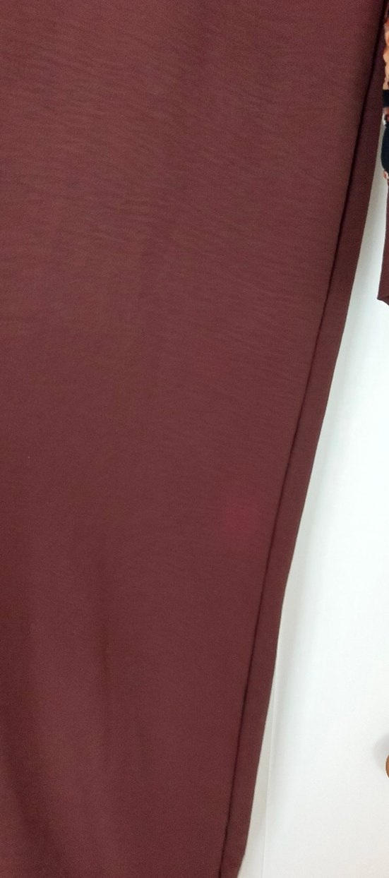 Uzun Kol, Yüksek Yakalı Kahverengi Kadın Elbise - Görsel 4