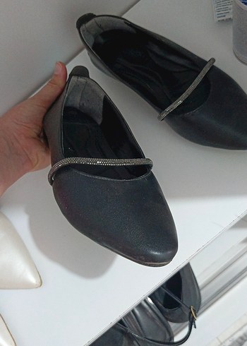 Klasik Siyah Tokalı Topuklu Kadın Babet - Görsel 3