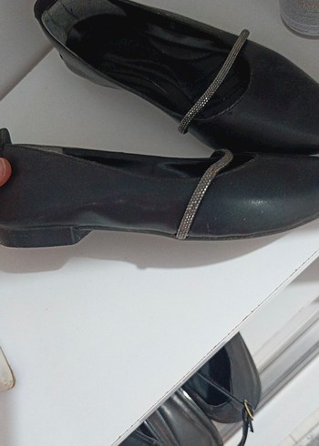 Klasik Siyah Tokalı Topuklu Kadın Babet - Görsel 2