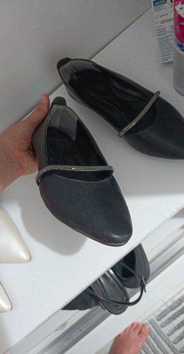 Klasik Siyah Tokalı Topuklu Kadın Babet - Görsel 3