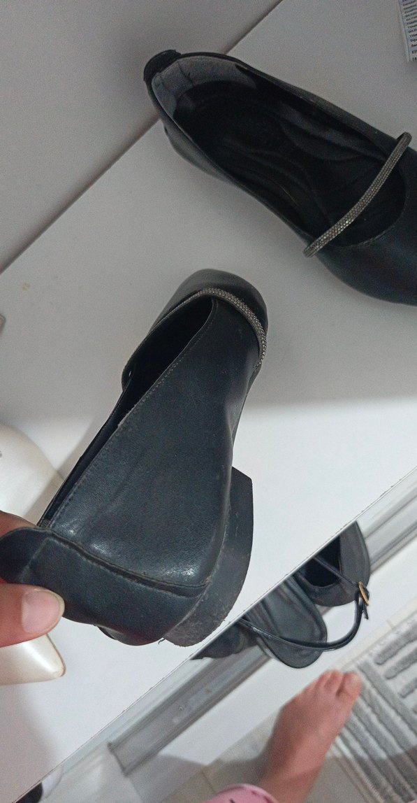 Klasik Siyah Tokalı Topuklu Kadın Babet - Görsel 4