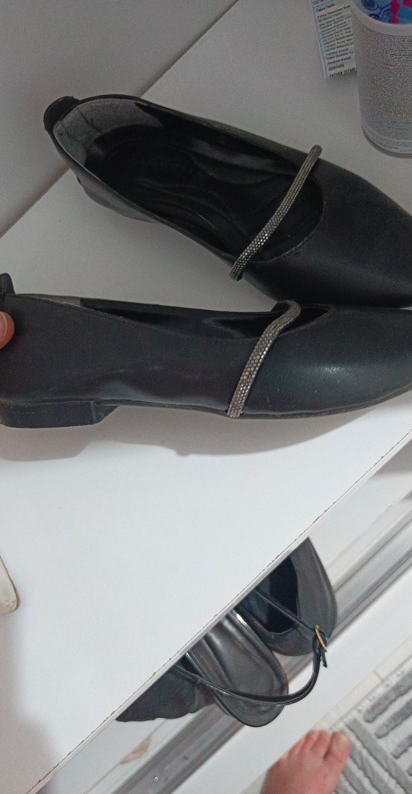 Klasik Siyah Tokalı Topuklu Kadın Babet - Görsel 2