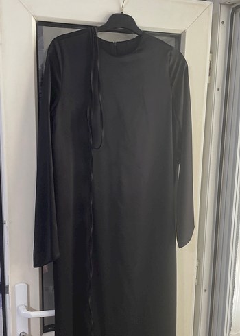 Drapeli Yandan Bağlama Detaylı Siyah Uzun Kadın Mezuniyet Elbise - Görsel 5