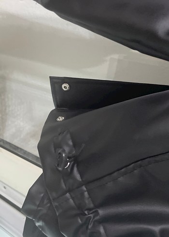 38 Beden Düğmeli Ayarlamalı Siyah Kadın Deri Ceket