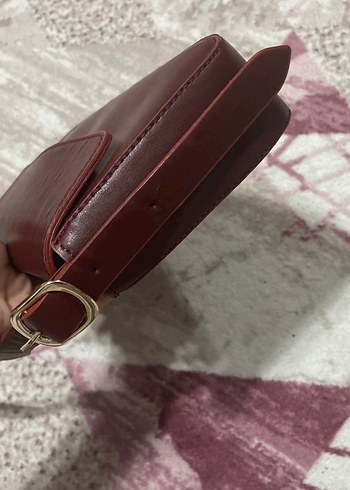 Beden Bordo Deri Tokalı Kadın Clutch Çanta