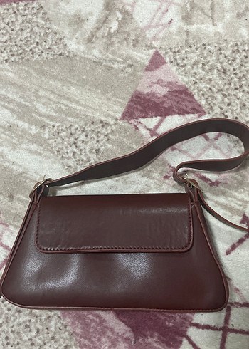 Beden bordo Renk Bordo Deri Tokalı Kadın Clutch Çanta