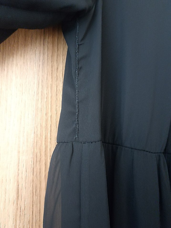 Siyah Uzun Drapeli Gotik Kadın Elbise - Görsel 2