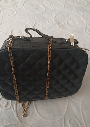 Zincir Detaylı Siyah Deri Kadın Çanta - Görsel 2