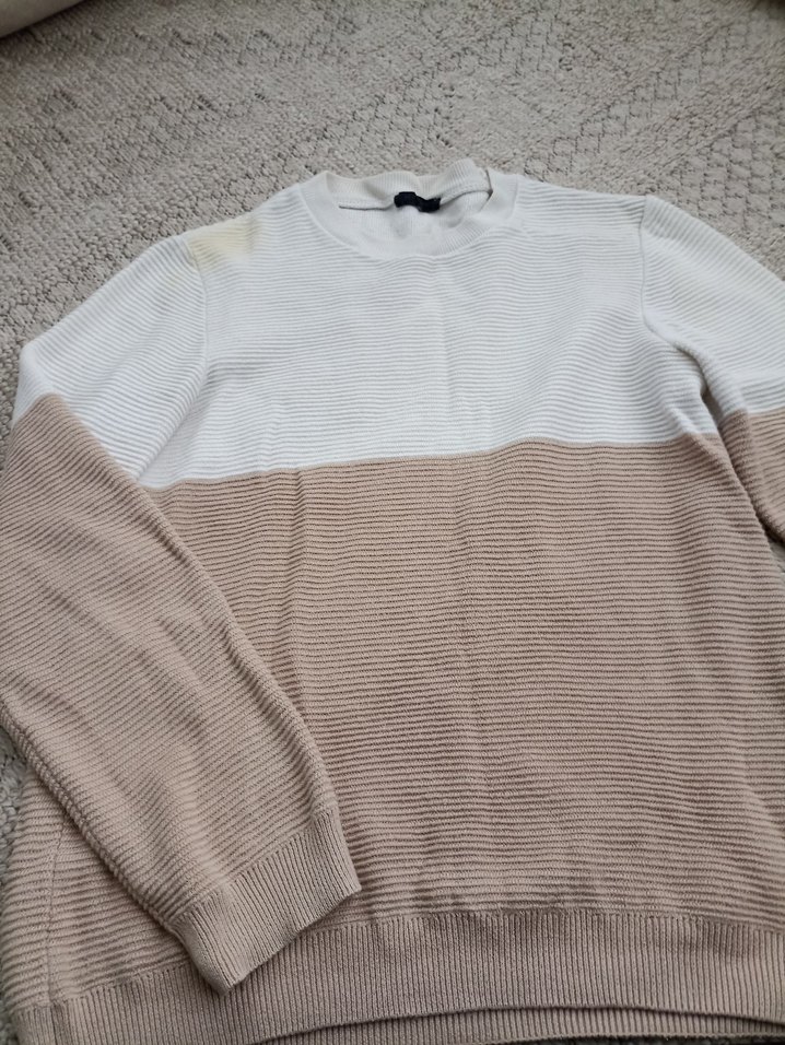 Pamuklu Beyaz Gri Triko Kadın Kazak - Görsel 2