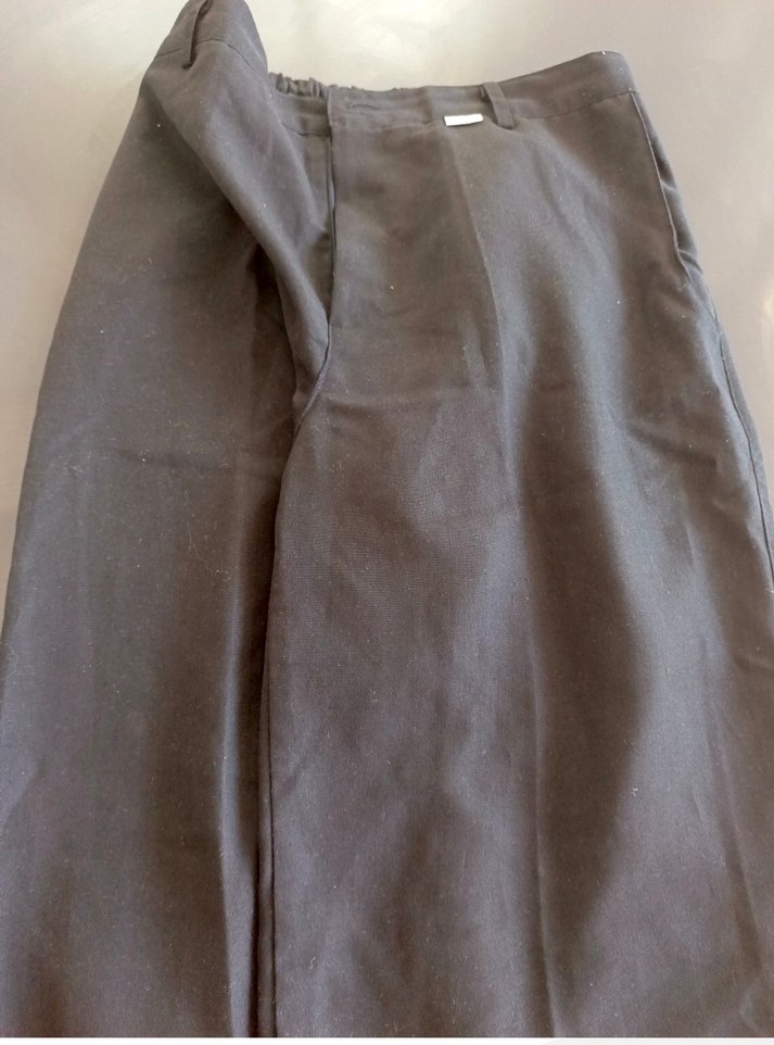 Düğmeli Siyah Kadın kumaş Pantolon - Görsel 2