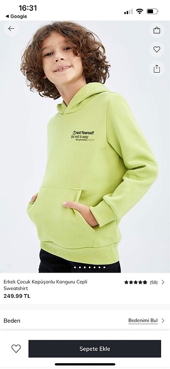 DeFacto erkek çocuk sweatshirt