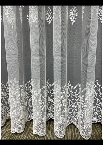 Nakışlı Beyaz Perde metre fiyati 250 TL - Görsel 4