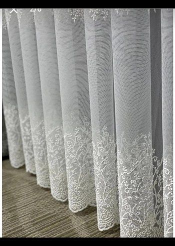 Nakışlı Beyaz Perde metre fiyati 250 TL - Görsel 2