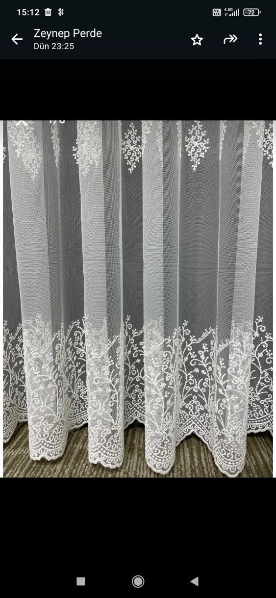 Nakışlı Beyaz Perde metre fiyati 250 TL - Görsel 4